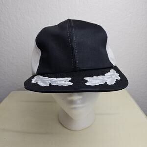 VTG Hat Snapback Trucker Cap Men Black USA Made Patch Oak Leaf 80s